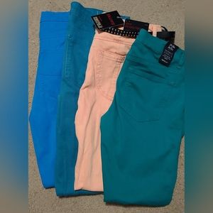 4 pairs Forever 21 colored skinny jeans size 29 NWT